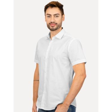 Imagem de Camisa Aramis Masculina Manga Curta Slim Stretch Tricoline Branca-Masculino