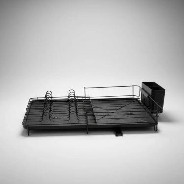 Imagem de Escorredor Louças Extensivel Rack Pratos Copos Talheres Inox Premium Preto Resistente