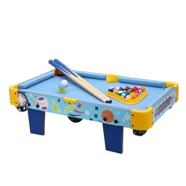 Imagem de SPYMINNPOO Mini Mesa de Bilhar, Jogo Interativo de Mesa de Bilhar para 2 Pessoas Com 16 Bolas, 2 Tacos, Conjunto de Portátil para de Escritório Em Casa