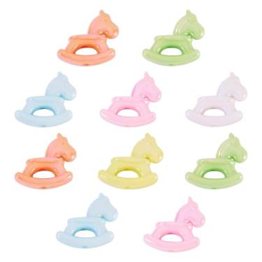 Imagem de 10 peças opacas contas de acrílico hobbyhorse contas de plástico iridescente contas soltas para bricolage pulseira da amizade brinco colar fazer joias charme estético contas para chaveiro telefone