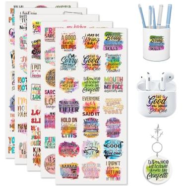 Imagem de XRTHGS Adesivos UV DTF 105 PCS Frases Sarcásticas Vibrantes Alta Viscosidade Copo Transferência para Mini Chaveiro Capa de Telefone Caderno Marcador de Livro Suporte de Cartão Acrílico Branco