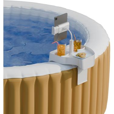 Imagem de Conjunto de presente de spa - Bandeja de banheira de hidromassagem com suporte de telefone ajustável, acessórios de banheira de hidromassagem, perfeito para relaxar na banheira de hidromassagem