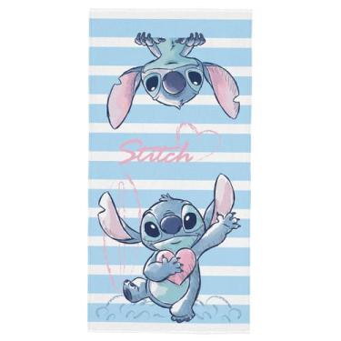 Imagem de Toalha Banho Infantil Aveludada Stitch - LEPPER, Azul Claro