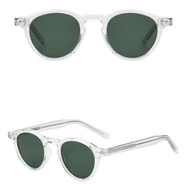 Imagem de JRLLFD Óculos de sol redondos retrô fashion UV400 polarizados para dirigir para homens e mulheres (C4)