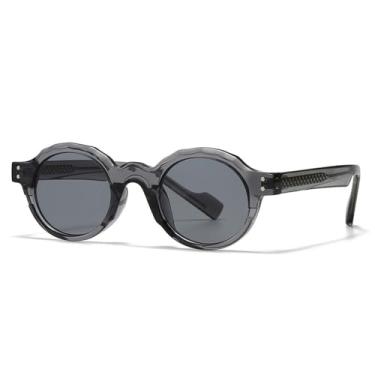 Imagem de Óculos de Sol UV400 - Rebites Redondos Punk Vermelho para Homens e Mulheres, Esportes ao Ar Livre, Corrida e Ciclismo, Cinza C6