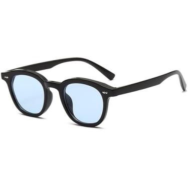 Imagem de Óculos de Sol Femininos e Masculinos Rice Nail Small Oval com Proteção UV400 para Esportes ao Ar Livre, Corrida e Ciclismo, Preto e Azul