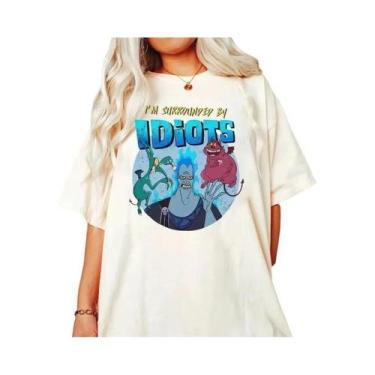 Imagem de Camiseta Unissex Retrô Disney Hércules Hades Pain Panic Vilões Da Disn
