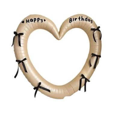 Imagem de Balão De Coração Com Adesivos De Laço Para Decoração De Festa De Anive