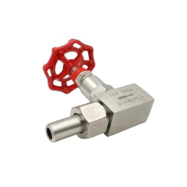 Imagem de DN08 DN10 DN15 Válvula de agulha fêmea de aço inoxidável J21W-160P Válvula globo soldada de alta pressão (1/5.1 cm, OD 18 mm)