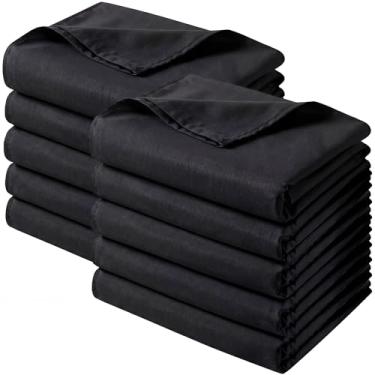 Imagem de Preboun 10 peças de lençol de cima de microfibra macia a granel, fácil de cuidar para casa, salões, hotéis, hospitais, massagens, spas, quartos de hóspedes, dormitório (166 x 96 polegadas, preto)