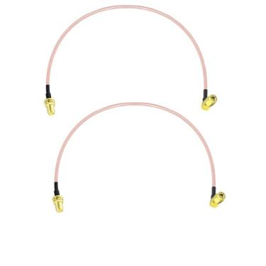Imagem de SZSAUTO Cabo de extensão de antena WiFi 30 cm 30.5 cm (pacote com 2) RP-SMA macho ângulo reto para suporte de anteparo fêmea RG316 Cale para roteador WiFi, monitor de câmera IP, mini adaptador de