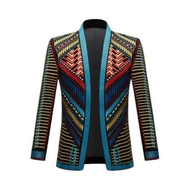 Imagem de Blazer De Veludo Masculino Com Bordado Pesado Para Performance Em Nigh