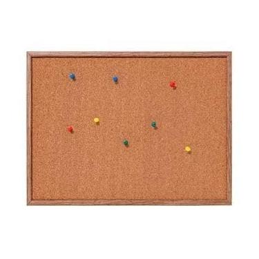 Imagem de Quadro De Aviso Cortiça 60x40cm Moldura Madeira Fotos Mural Lembretes Escritório