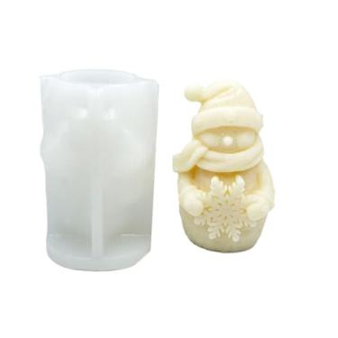 Imagem de Molde de vela de boneco de neve de Natal, molde de silicone para sabonete, cera de soja, resina epóxi, faça você mesmo, enfeites de festa e jantar para decoração (flocos de neve)