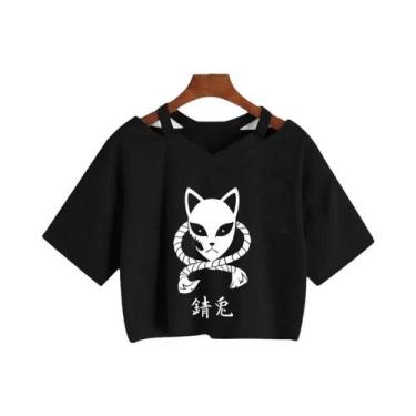 Imagem de Camiseta Feminina Demon Slayer Nezuko Kimetsu No Yaiba Cropped Tanjiro