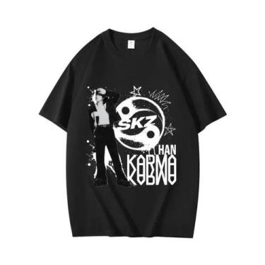 Imagem de Camiseta KPOP KARMA Hip Hop Changbin Hyunjin Felix Moda Coreana Street