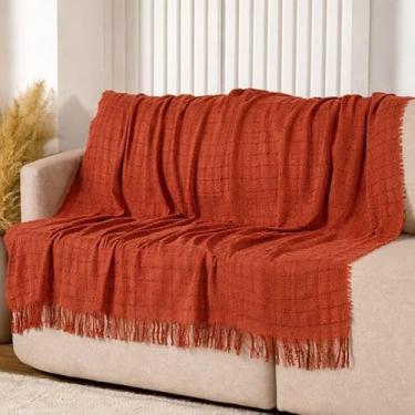 Imagem de Manta Xale Protetor De Sofá Cama Decoração Artesanal Premium 100% Algodão Grande 1,70x2,40 (Terracota)