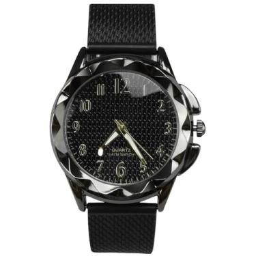 Imagem de Relógio Feminino Analógico Preto Black Piano + Brincos Pérola + Colar Aço Inoxidável | Kit Elegante