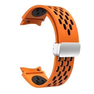 Imagem de HEPUP Pulseira de silicone de 20 mm para Samsung Galaxy Watch 7 6 5 4 40 mm 44 mm 5Pro 45 mm Fivela magnética sem lacunas Banda 6 Classic 43 mm 47 mm 42 pulseiras de relógio(OB-S,Watch 4 6 classic)