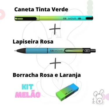 Imagem de Kit Move CiS - Caneta, Borracha e Lapiseira - Colorido Degradê, Melão