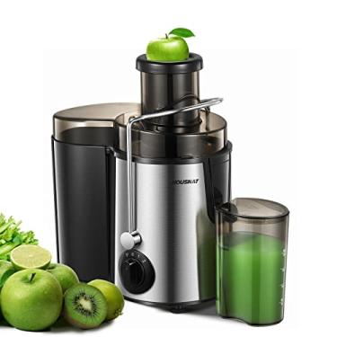Imagem de Máquina de suco, centrífuga HOUSNAT, extrator de suco de potência máxima de 800 W, calha de 65 mm para frutas e vegetais inteiros, extrator de suco com 3 velocidades, fácil de limpar, livre de BPA