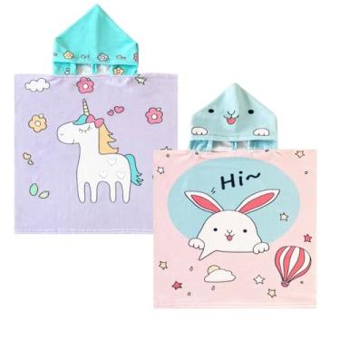 Imagem de NovForth Toalha de praia infantil para meninos e meninas, toalha de banho com capuz, toalha de piscina infantil com capuz