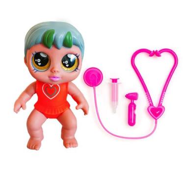 Imagem de Boneca Joyane Doutora Médica Bebe Bebezinha Pequena Brinquedo Vinil C/