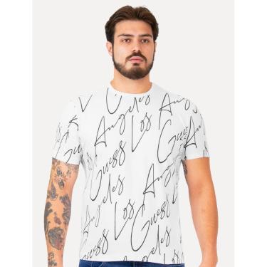 Imagem de Camiseta Guess Masculina Full Lettering Branca-Masculino