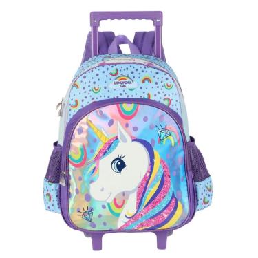 Imagem de Mochila De Rodas Escolar Menina Com Carrinho Unicorio Up4you-Feminino