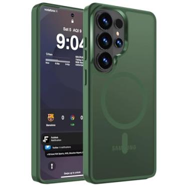 Imagem de WRJ Capa magnética fosca para Samsung Galaxy S26 de 6,3 polegadas, [compatível com Magsafe] [proteção contra quedas de grau militar] Capa protetora fina transparente antiarranhões à prova de choque