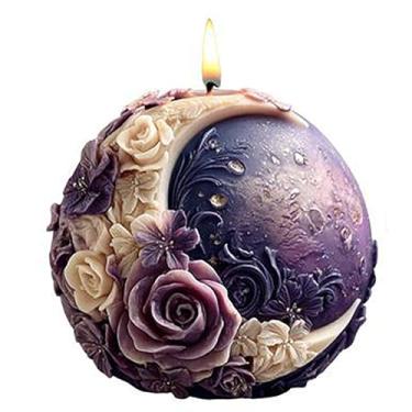 Imagem de Moldes cilíndricos de bola de lua de flor grande, molde de vela espiral ondulado de silicone - moldes de fundição de resina de silicone para velas, resina e sabonete, suprimentos de artesanato