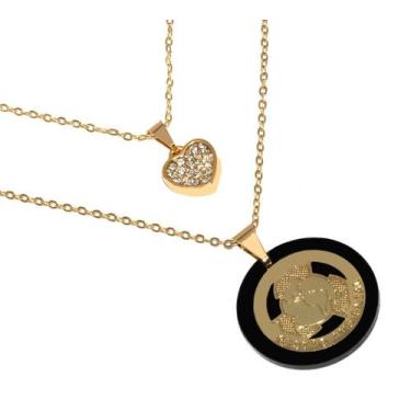 Imagem de Colar Duplo Curso Gestão Ambiental Folheado Ouro 18k - Milena Folheado