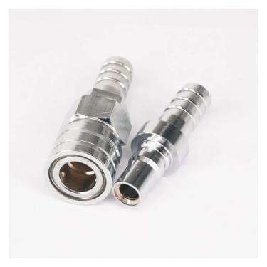 Imagem de Farpas de mangueira de 14 mm latão niquelado linha de combustível mangueira de gás acoplador de desconexão rápida barco de encaixe de tubulação marinha DWBPGVUN