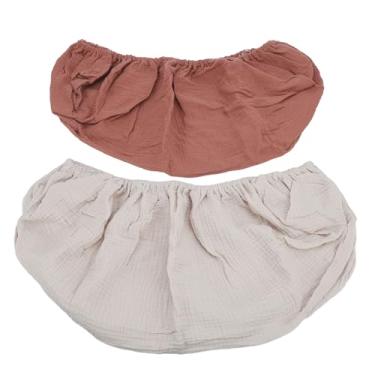 Imagem de Yinhing Capa de Almofada para Troca de Fraldas, Algodão Macio e Respirável Com Design Elástico de 360 ​​graus para Bebês, Cabe Em Mesas de Troca Padrão de 32,28 X 16,14 pol. (Café Damasco)