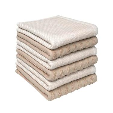 Imagem de Panos de prato premium Bumble 33 cm x 33 cm (pacote com 6) | 100% algodão fiado natural | 400 GSM | Altamente absorvente e macio | Conjunto de panos de prato felpudos tingidos com fios e tingidos