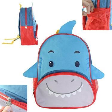 Imagem de Mochila Infantil Escolar 16L Tubarão de Costas com Alças