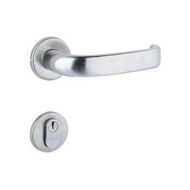 Imagem de Fechadura Lafonte 6236 Externa 55mm Roseta Cromado Acetinado, Cromado 