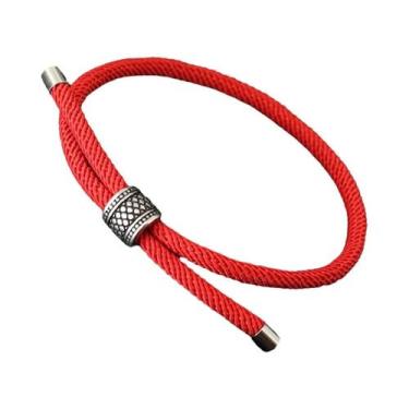 Imagem de Pulseira Vintage Viking Masculina Ajustável Com Corrente De Corda De N