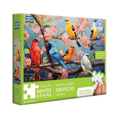 Imagem de Quebra-Cabeça Mentes Ativas - Pássaros na Cerejeira - 300 Peças - Game Office