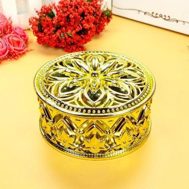 Imagem de Kit 12 Porta Joias Dourado Caixinhas Redondo Para Lembrancinhas De Fes