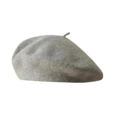 Imagem de Boina Feminina Vintage De Lã, Estilo Pintor Francês, Lisa, Retrô, Casu