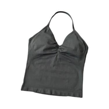 Imagem de Top De Treino Sem Costura Para Mulheres, Sutiã Esportivo De Cor Sólida