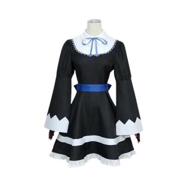 Imagem de Fantasia De Cosplay De Maid Lolita Gótica Com Meias Longas E Peruca Pa