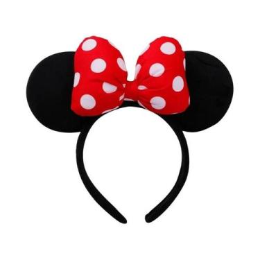 Imagem de Tiara De Pelúcia Com Laço De Bolinhas Do Mickey Mouse E Minnie, Acessó