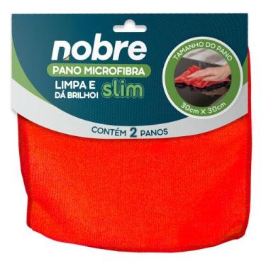 Imagem de Pano microfibra 30x30cm (pct c/ 2 un) vermelho Slim - Nobre
