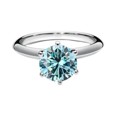 Imagem de Anel Solitário Feminino De Moissanite VVS1 Com Diamante De Laboratório