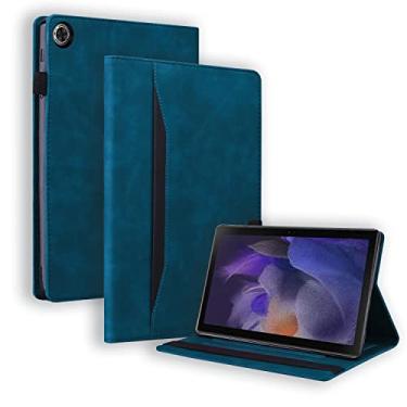 Imagem de Capa flip para Samsung Galaxy Tab A11+ SM-X230 2025/ A9+ X210 11 polegadas, suporte de couro sintético premium com faixa elástica frontal para tablet Galaxy Tab A11+ Plus/A9+, azul