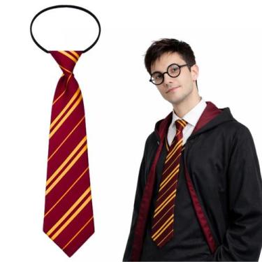Imagem de Gravata Bruxo Infantil Menino Vermelho Colorido Fantasia - Extra Festa