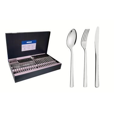 Imagem de Faqueiro Tramontina Oslo em Aço Inox com Facas de Mesa 72 Peças