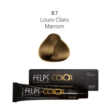 Imagem de Coloração Profissional  Felps Color Louro Claro Marrom 8.7 - 60g